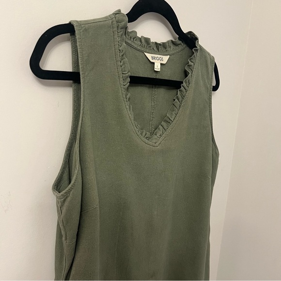 Briggs Women's Linen Blend Sleeveless Dress, Olive Green, Large - Picture 6 of 16